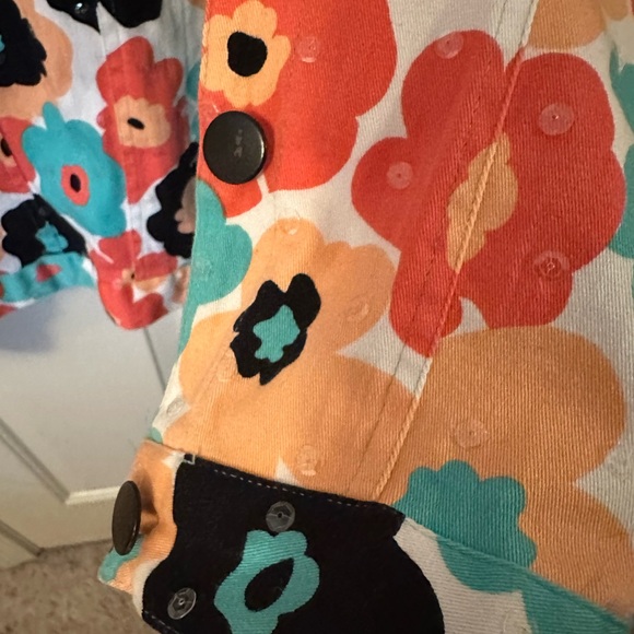 Red Multicolor Floral Jean Jacket - Picture 8 of 9